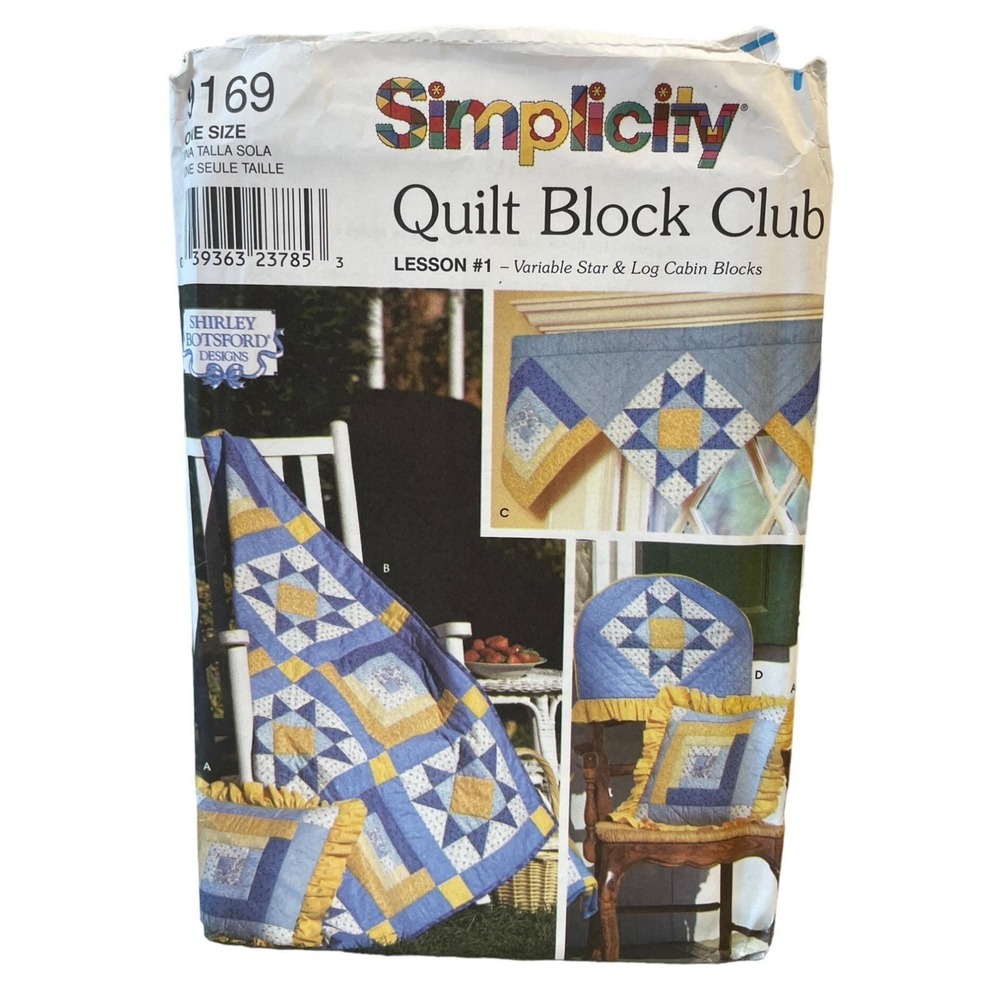 Simplicity Sewing Pattern 9169 Quilt Block Club Variable Star Log Cabin Blocks